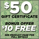 $50 SBB Gift Certificate - Get $10 FREE!