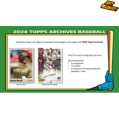 2024 Topps Archives Baseball Hobby (Choose Team - 4-Box Break #1) Baseball